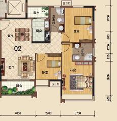 大沥碧桂园·华府4、5座02户型107.83㎡